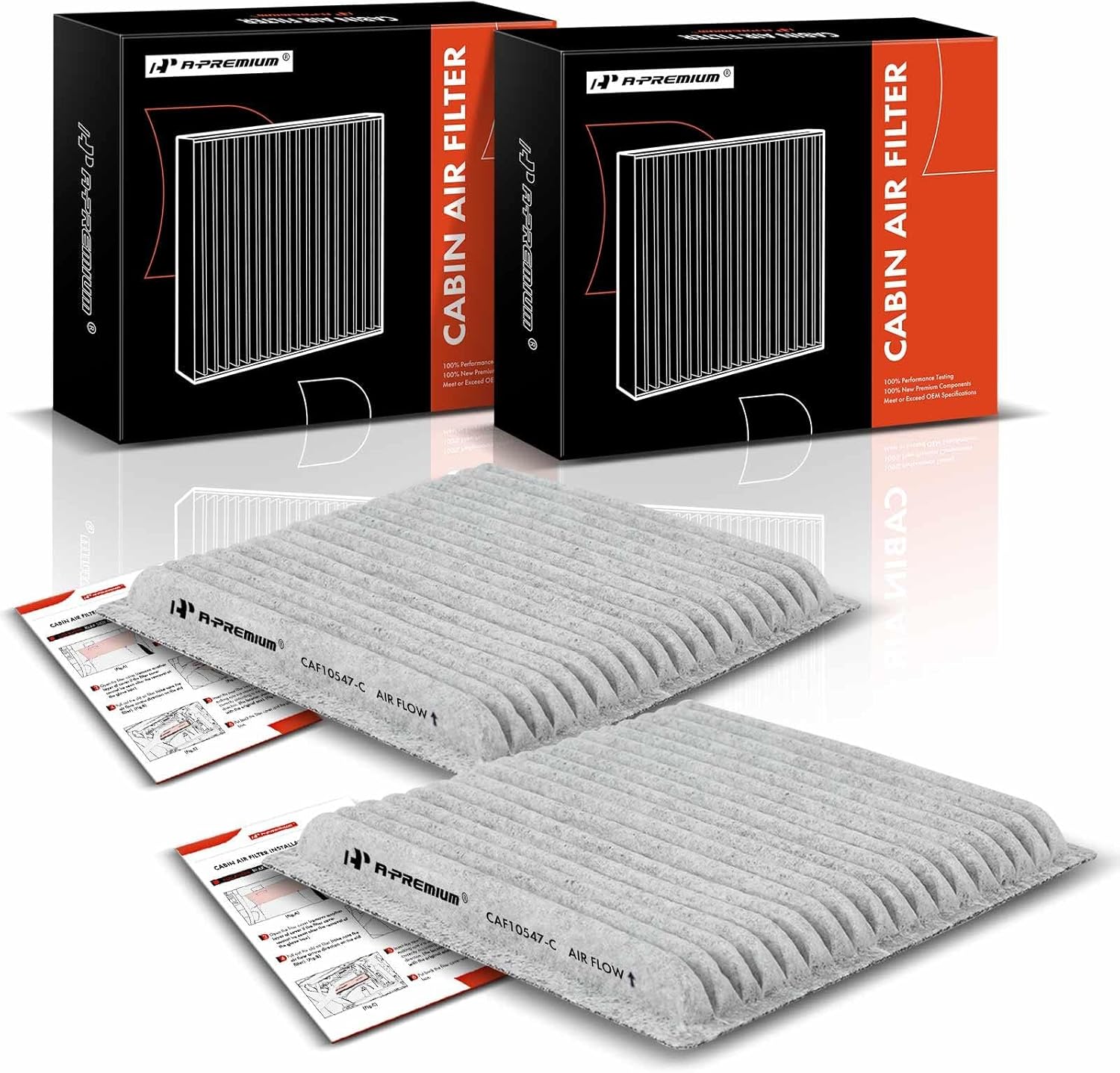 A-Premium 2-Pack Activated Carbon Cabin Air Filter (compatible with Lincoln MKX)