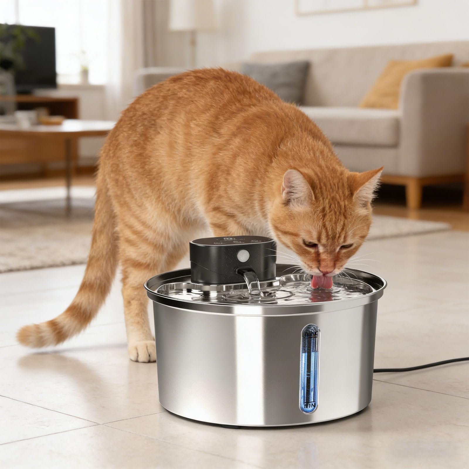 Filtro a più strati automatico a molla d'acqua per il gatto 3.2L ricaricabile efficacemente impurità dei capelli odori fornendo pulito pulito silenzioso