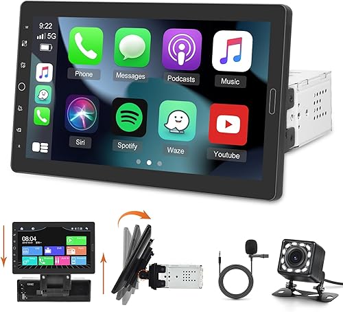 Estéreo de coche de 10.1 pulgadas de un solo DIN con CarPlay y Android Auto, pantalla táctil desmontable de 10 pulgadas 1 radio DIN con enlace disponible en Yaxa Costa Rica