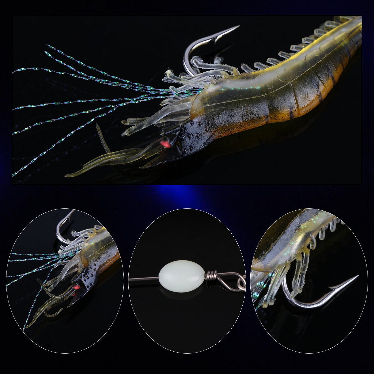 Amazon.co.jp: Goture エビワーム 夜光 エビ ワーム 釣りルアー ソフト