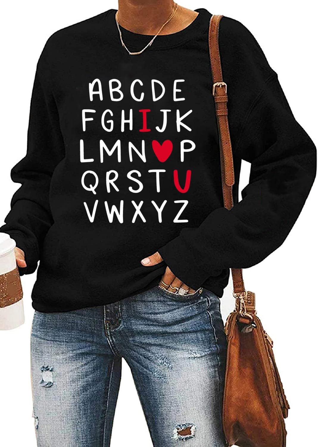 Yimoya Valentine Sweatshirt - Women's Cute Leopard Love Heart Shirt Gift