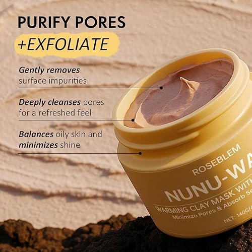 Miniatura 4 de Máscara facial de arcilla calentadora para limpieza profunda de poros  Máscara de barro autocalentable para cara, removedor de puntos negros y