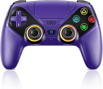 Nonbliep RGB Wireless Controller for PS5/Pro/Slim/PC, Bluetooth Gamepad with Back Paddles, Speaker, Dual vibration, 6-Axis Sensor, Turbo, Macro, Touchpad and 3.5mm Audio Jack