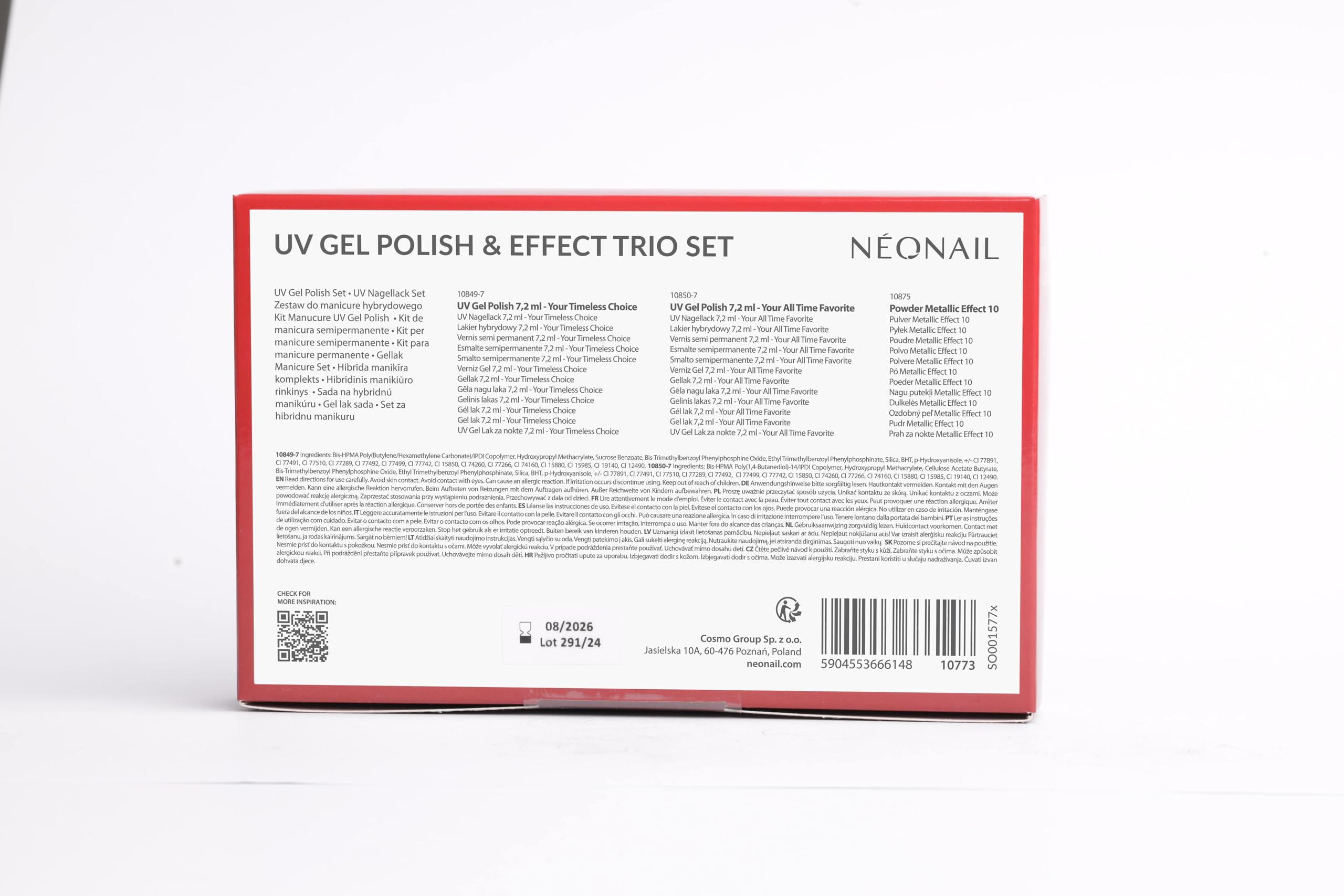 NÉONAIL Your Special Trio - Zestaw do Manicure - Lakiery Hybrydowe - 2 x 7,2ml - Pyłek Metallic Effect 10