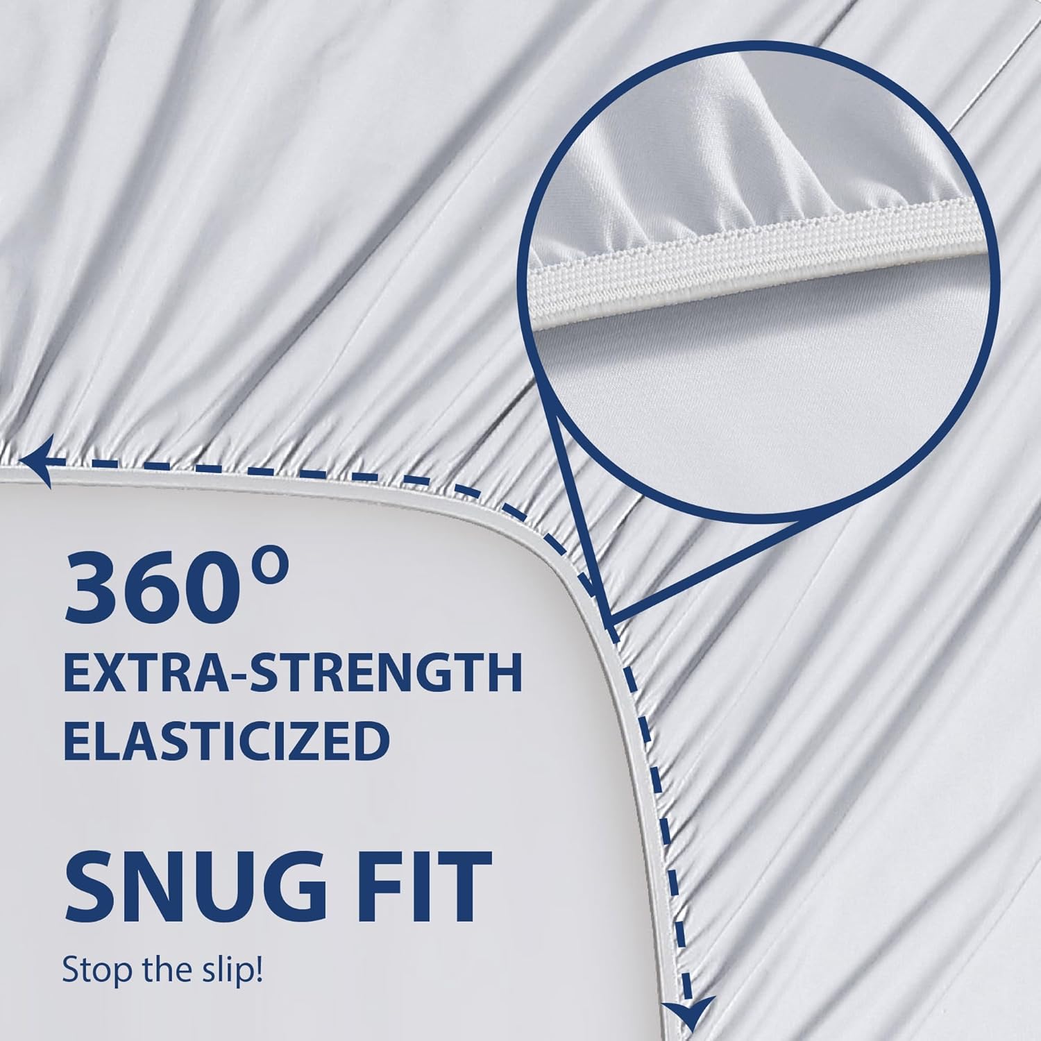 Cathay Home King Fitted Sheet - Double Brushed Ultra Soft – Wrinkle & Fade Resistant - 14" Standard Pocket Fitted Sheet Only - Good Fit for 12"-16" Deep Mattress (King, White) - Image 4