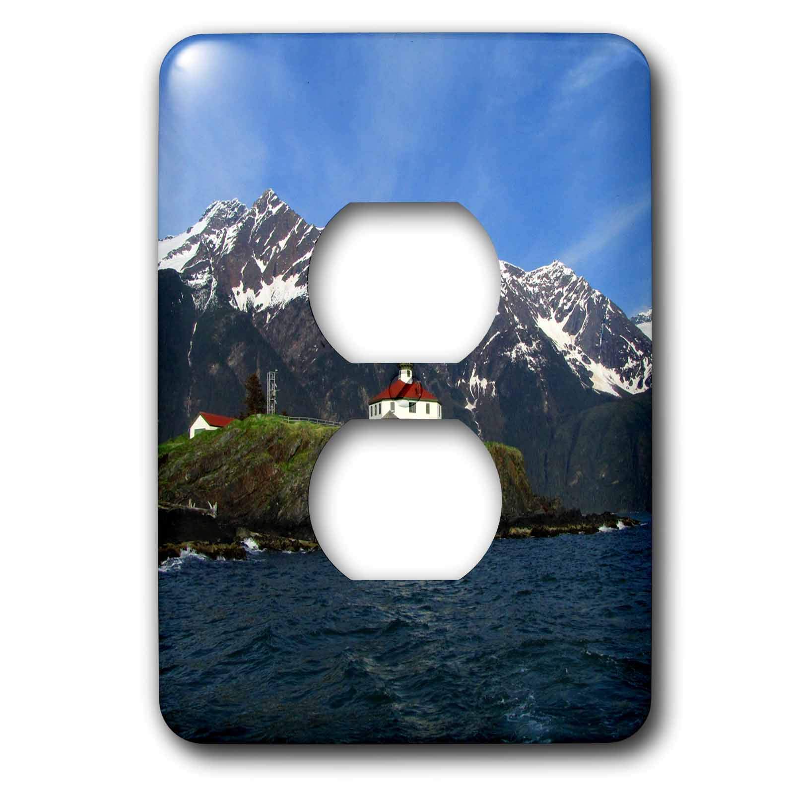 Plaque double prise Phare sur Eldred Rock décor mural intérieur 3dRose - 3