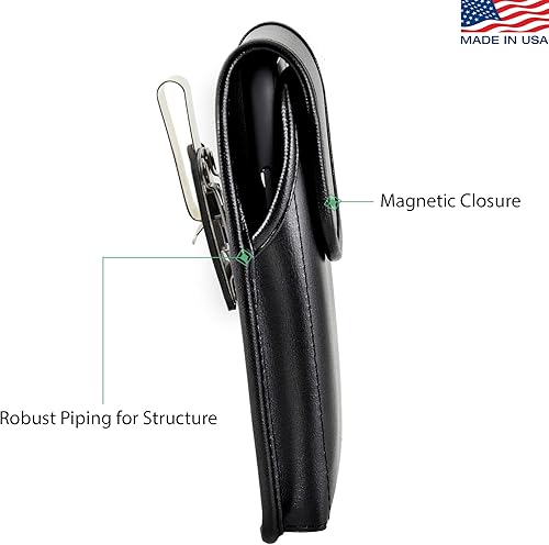 Miniatura 4 de Turtleback Funda para cinturón diseñada para iPhone 11 (2019) y iPhone XR (2018), funda vertical de cuero negro con clip giratorio para cinturón