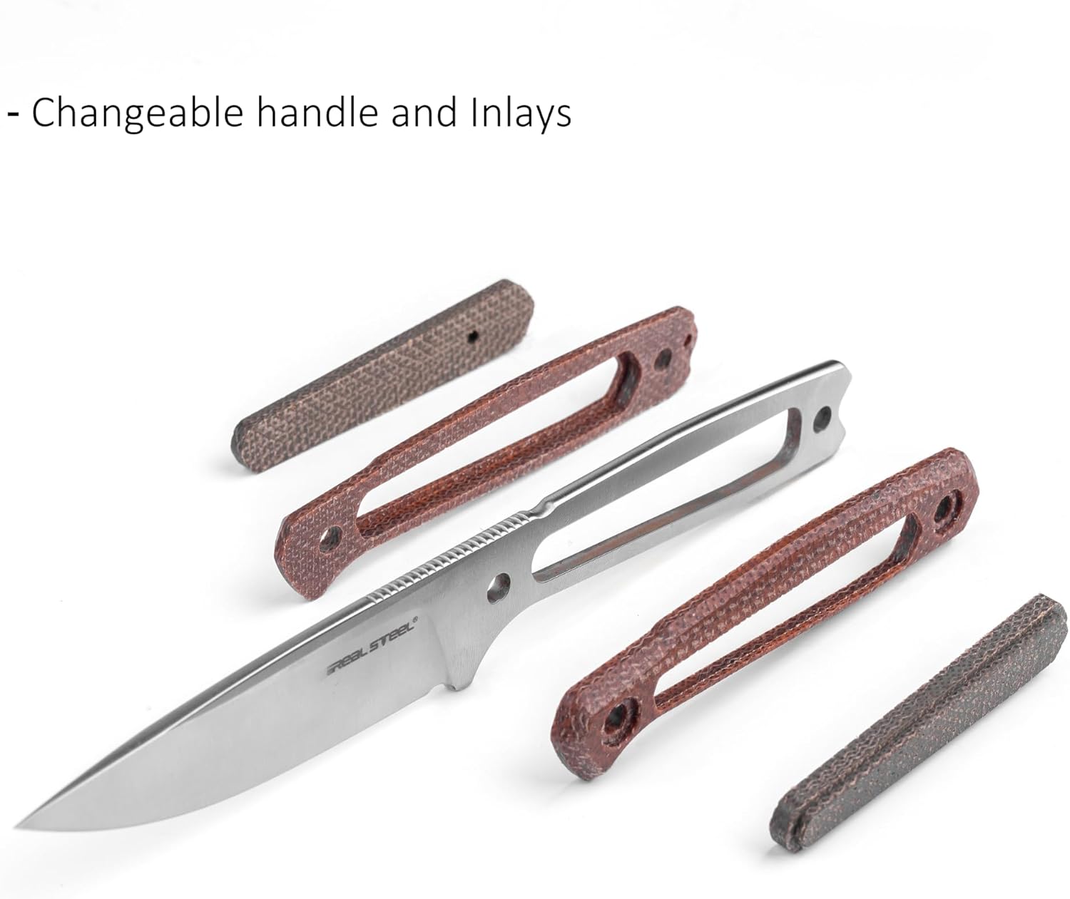 REALSTEEL Dex 3.15" Fixed Blade Knife,Compact K110 Stainless Steel,G10 Handle Lightweight,Drop Point Outdoor Utility EDC Knives for Tactical,Survival,Camping,Fishing,2.8oz,Sheath with Clip Included(Black/White)