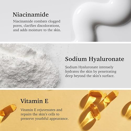 Miniatura 3 de Sueros faciales de niacinamida, 1.0 fl oz, correctores, refinan los poros agrandados tensan la piel y reducen las manchas oscuras, fabricado en