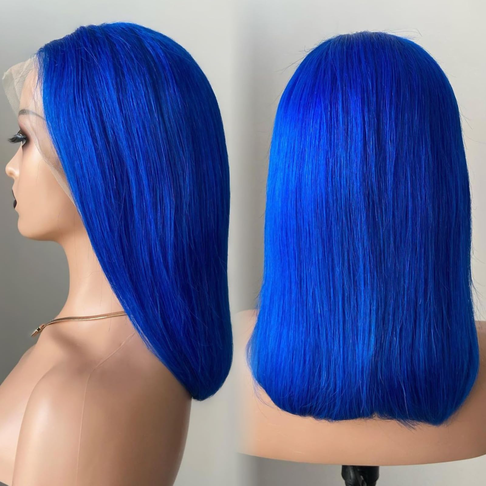 Amazon.com : Blue Bob Wigs Human Hair for Black Women 13x4 