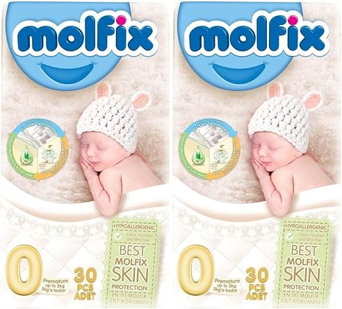 Molfix Bebek Bezi, Beden 0 0-3 kg, Premat re, 60 Adet