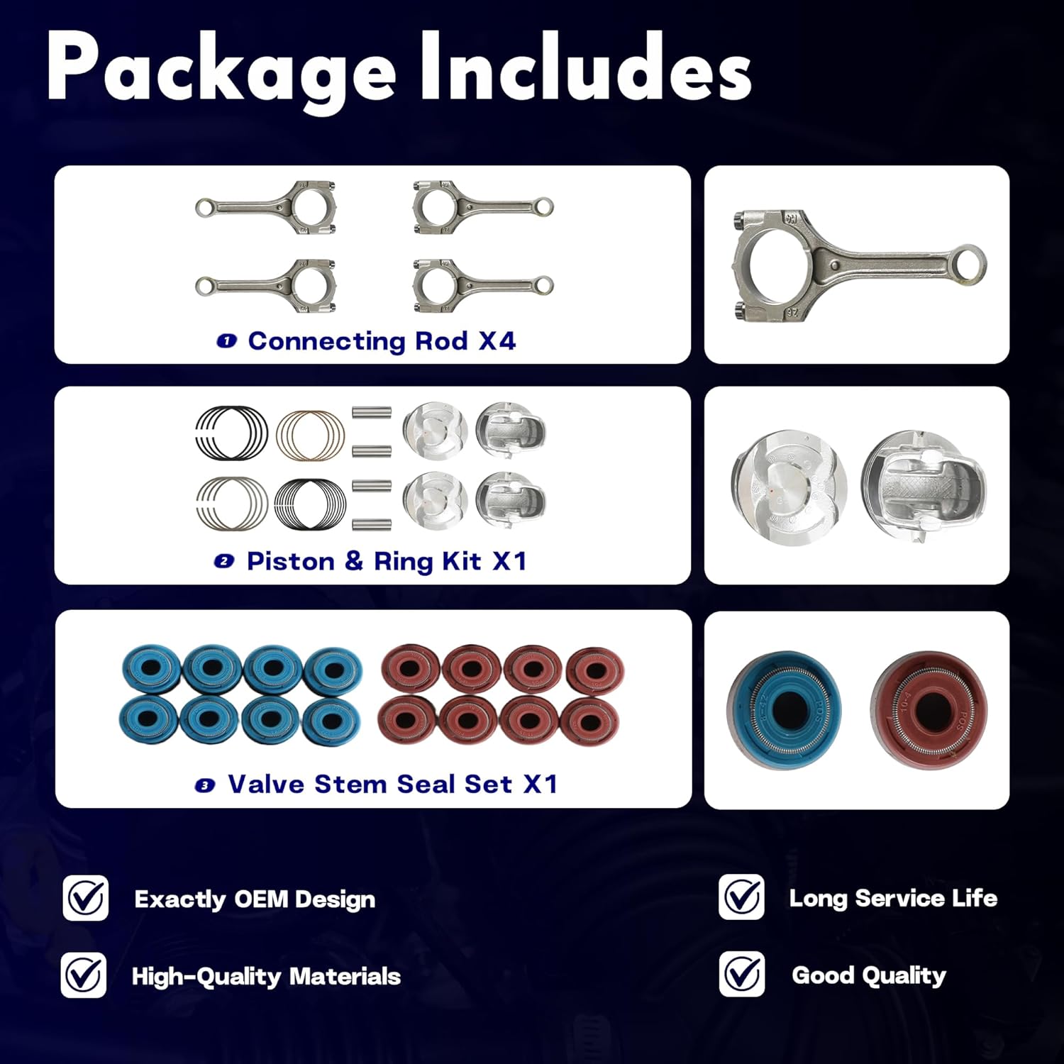 1.6 G4FD Engine Overhaul Rebuild Kit w/Head Gasket Set Timing Chain Kit Crankshaft Pistons Connecting Rod Fit For Hyundai Accent Veloster For Kia Soul Rio 1.6L 2012-2017 23510-2B000 20910-2BB03