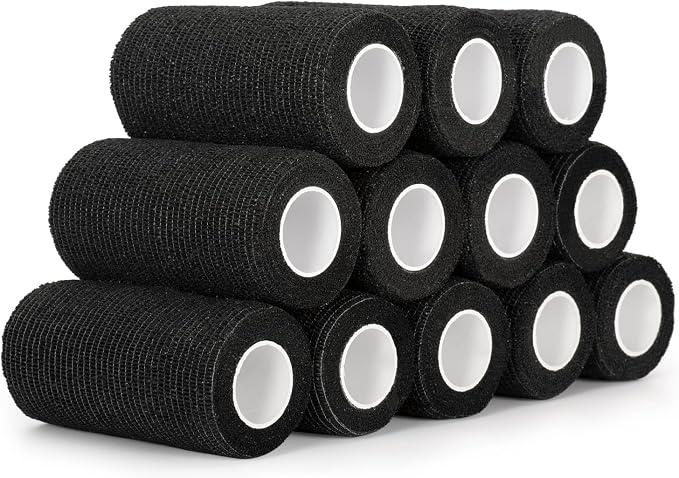 12 Rotoli Benda Elastica Coesiva 5cm x 4,5m, Bendaggio Adesiva
