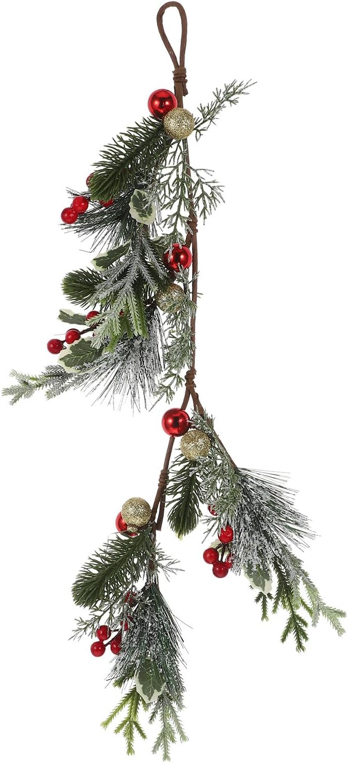 Christmas Swag Xmas Teardrop Wreath with Weather Resistant Outdoor Decor