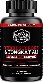 Black Forest Turkesterone Tongkat Ali Supplement 1000mg per Serving Max Purity 95% Turkesterone Supplement for Men Tongkat Ali for Men Longjack 2001 Similar to Tongkat Ali Fadogia Agrestis