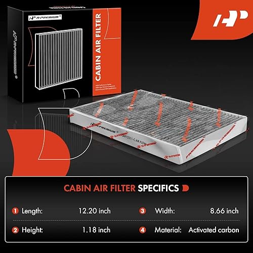 Miniatura 2 de A-Premium Filtro de aire de cabina de 2 piezas con carbón activado compatible con Audi A4, A4 Quattro, A5 Quattro, A6 Quattro, A8 Quattro, A4