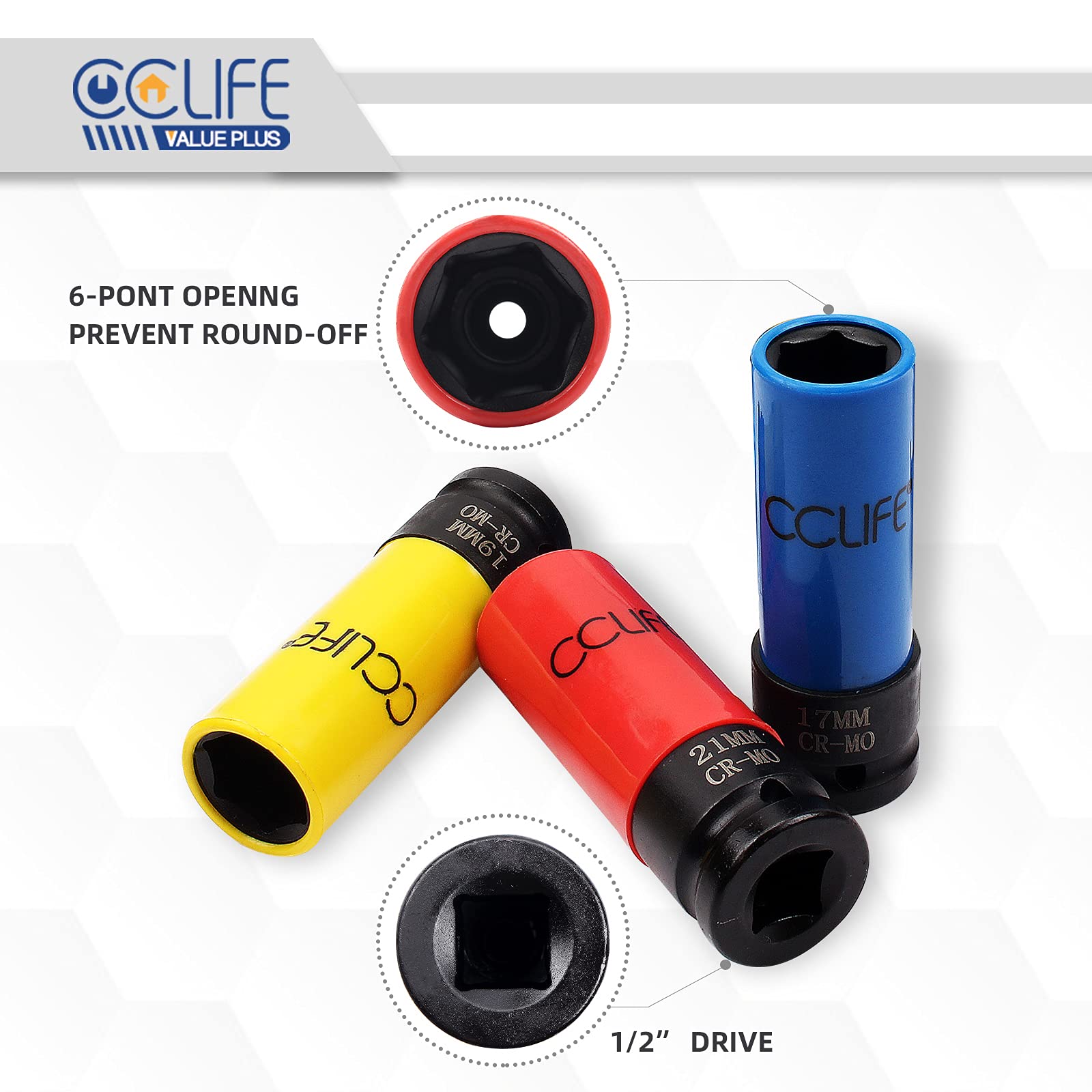 Set Bussole A Impatto Anbull 3/4" - 20 Pezzi Metriche, CR-V, Con Cricchetto E Accessori - Foto 2