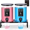 Glass Laundry Detergent Dispenser with Shelf & Black Bamboo Lid - 120 Oz Liquid Detergent, Laundry Soap & Fabric Softener Dispenser for Laundry Room Organization and Storage with 2 Cups & 8 Labels