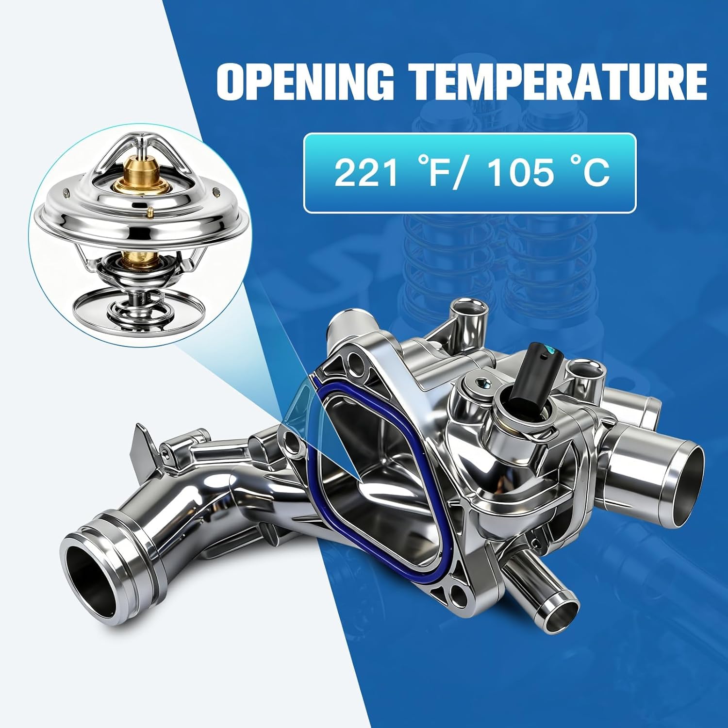 Aluminum Thermostat Housing Assembly Compatible with Mini Cooper Clubman Countryman Jcw Hordtop Coupe Roadster 2011-2016 with N16 N18 Engine 11538674895