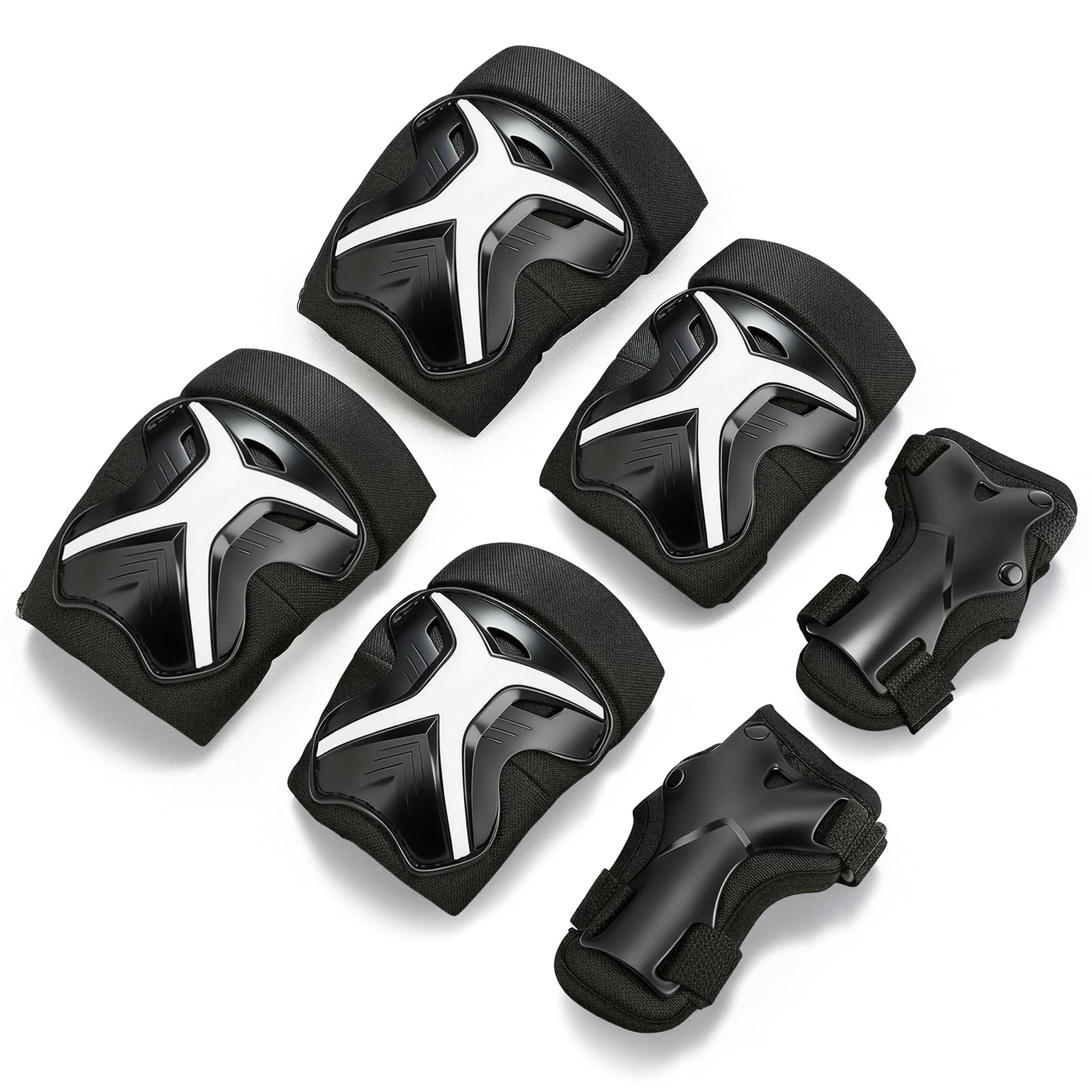 BOSONER Knieschoner Kinder Schoner Inliner Protektoren: 6er Set Schützer Inline Skates Knie Und Ellenbogenschützer Knieschützer Rollschuhe Schutzausrüstung