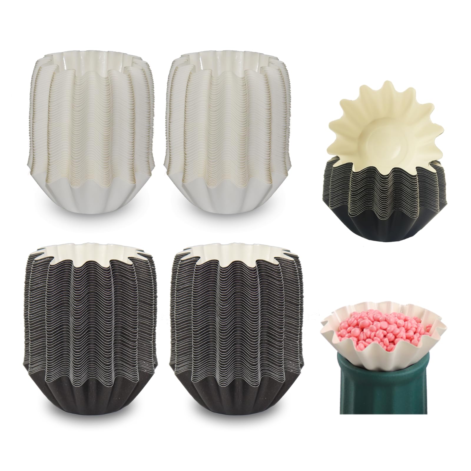 TooGet 200 Pcs Wax Melt Warmer Liners Reusable Wax Melter Burner Paper Cups