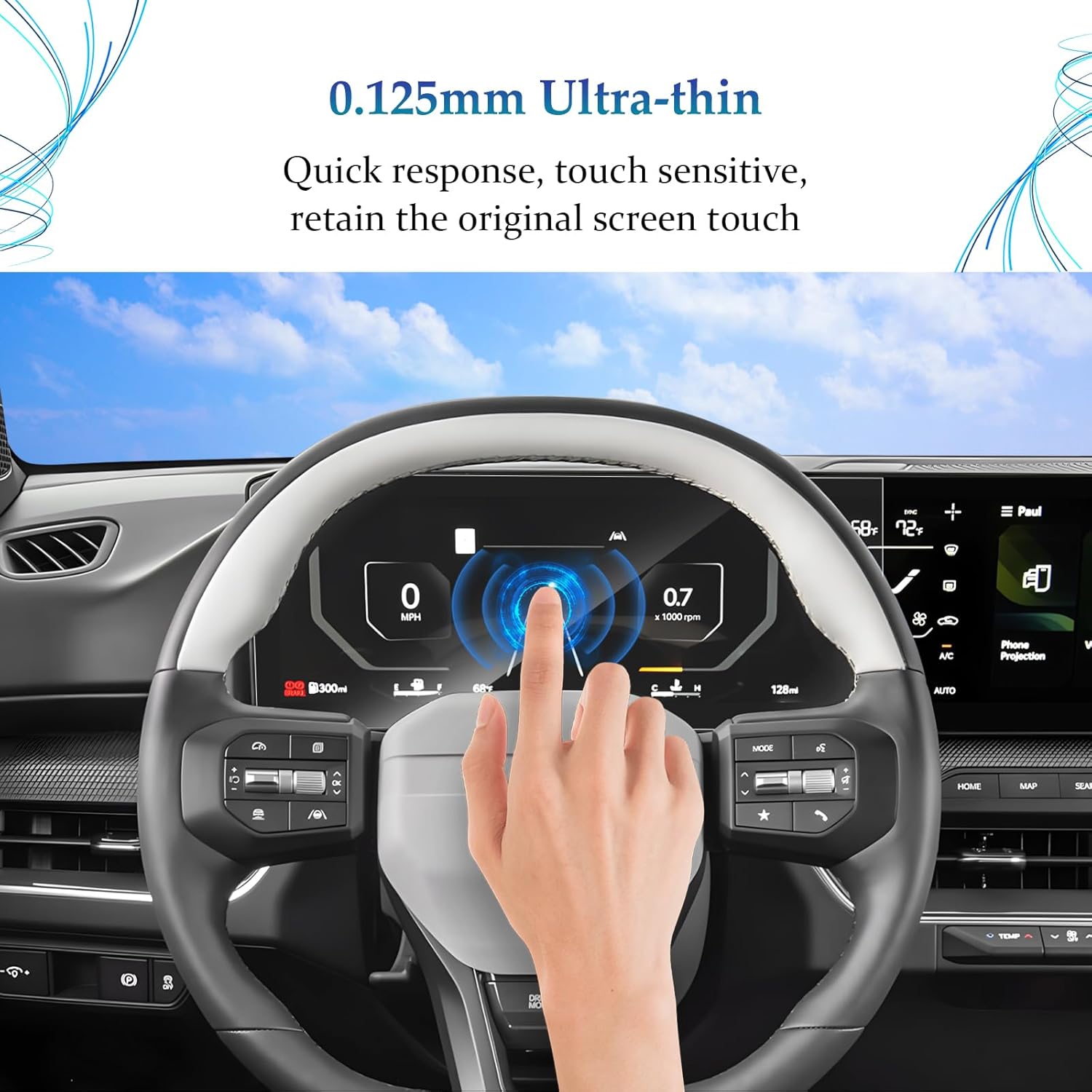 SKTU Upgrade 2Pcs for 2025 2026 Kia K4 Accessories Screen Protector for 2025+ Kia K4 (EX/GT-Line/GT-Line Turbo)/ 2026+ Kia K4 Hatchback 12.3 Inch Instrument Cluster Screen [Ultra HD, Anti-Glare&Scratch] Kia K4 2025 2026 Accessories Nano Screen Protective Film