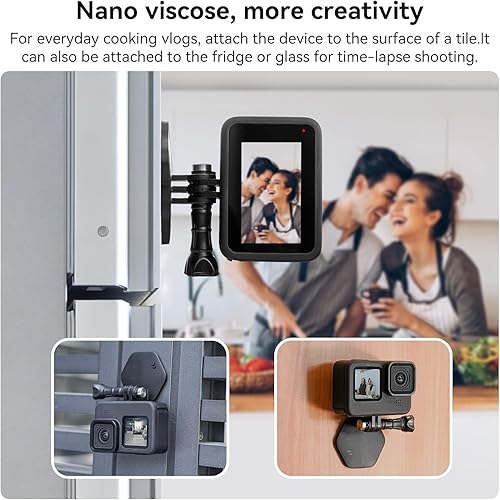 Miniatura 4 de TELESIN Soporte magnético en el pecho  correa para el cuello  montaje nano a presión  base de imán de liberación rápida para GoPro Hero 11 10 9 8 7