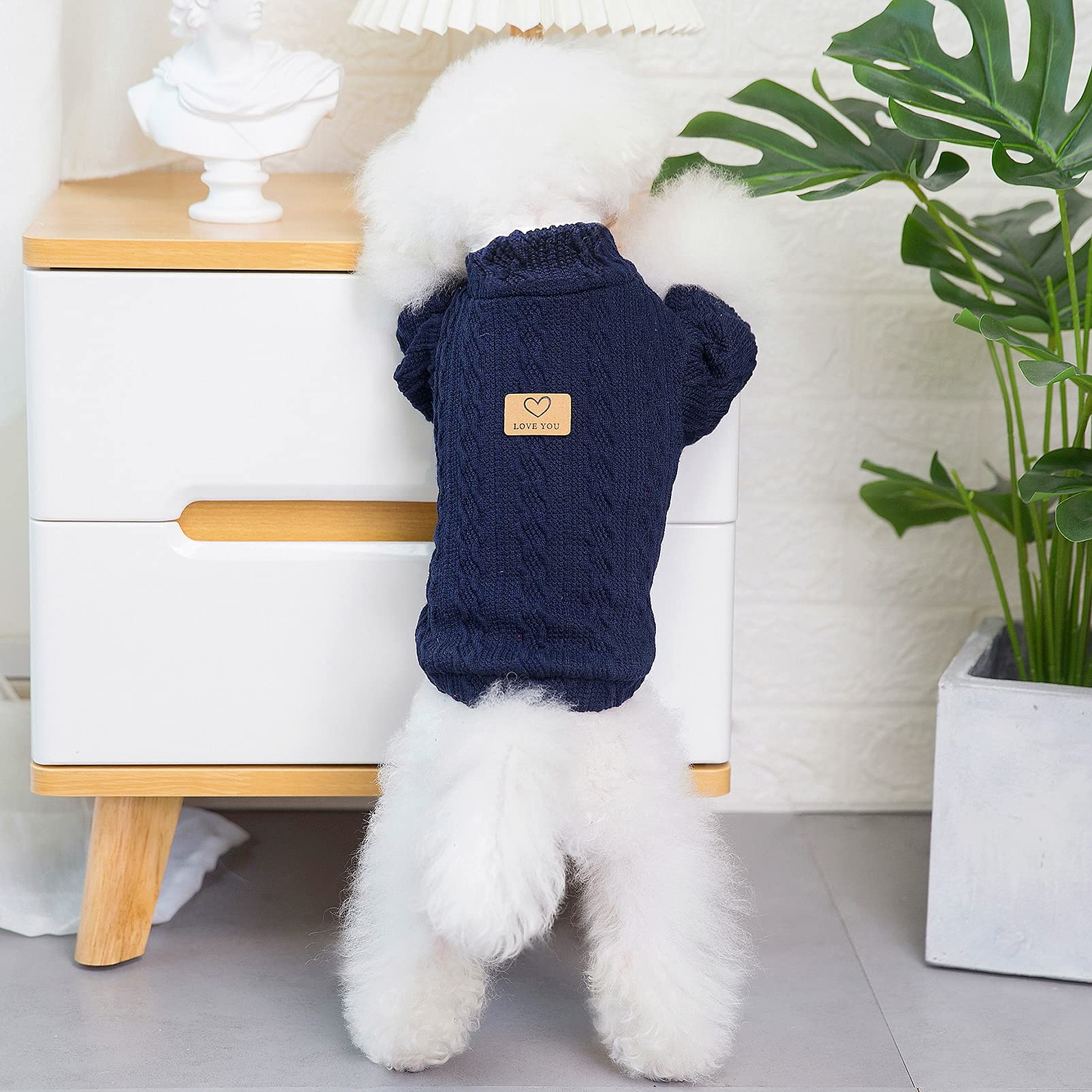SMALLLEE_LUCKY_STORE Pet Pullover Coltrui Gebreide Truien Truien voor
