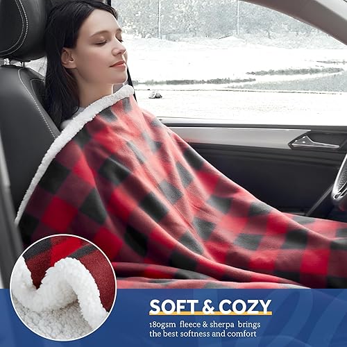 Miniatura 8 de SEALY Manta térmica de 12 voltios, manta térmica portátil con 3 niveles de calefacción y apagado automático de 4 horas, manta eléctrica para