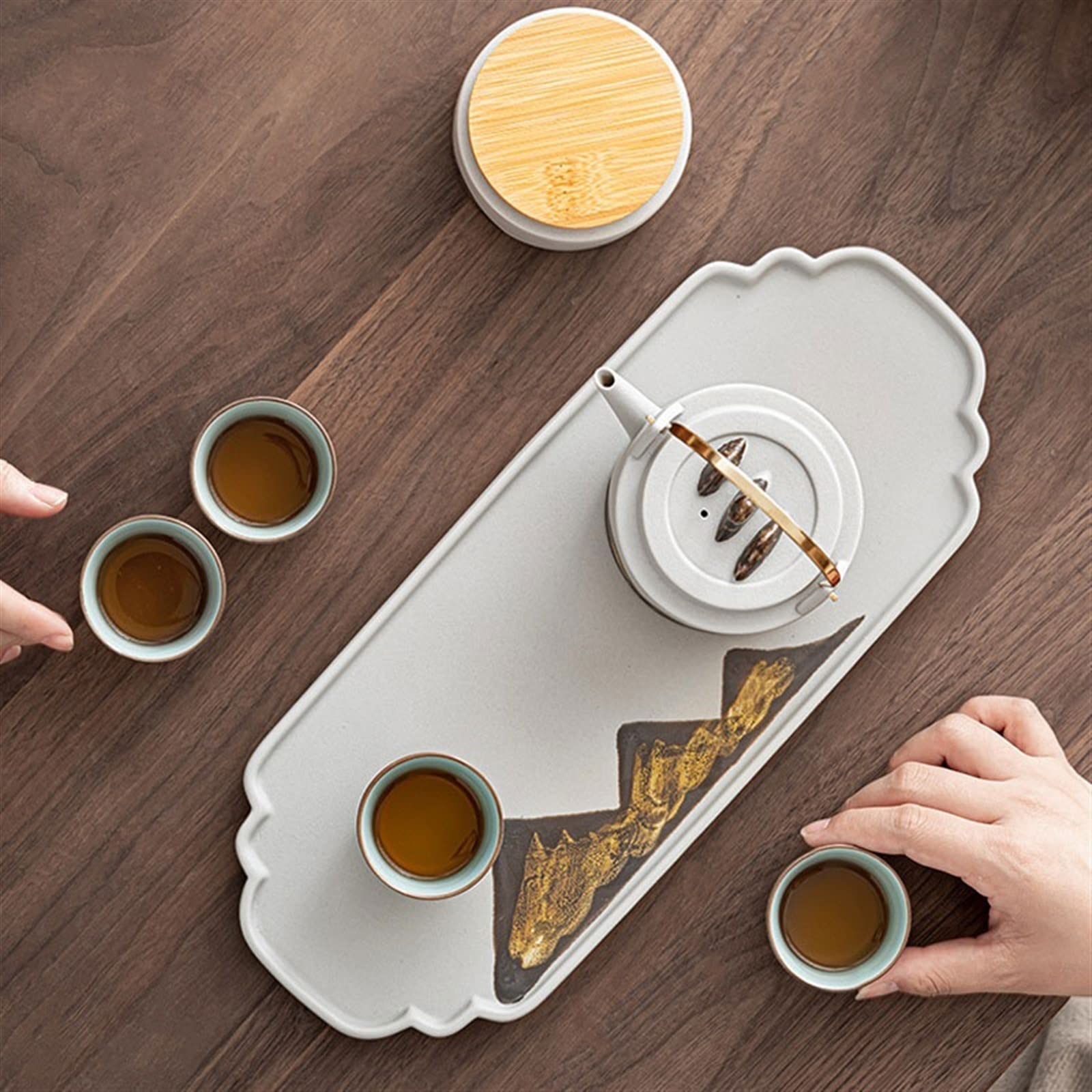 Plateau de cafétéria, Plateau décoratif en céramique, Plateau de Service à thé, Plateau de Service de Table à Manger Simple pour la Maison