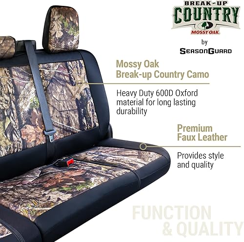 Miniatura 2 de Funda para asiento de banco de camuflaje Mossy Oak de Season Guard para camiones, Compatible con todos los camiones de tamaño completo Silverado