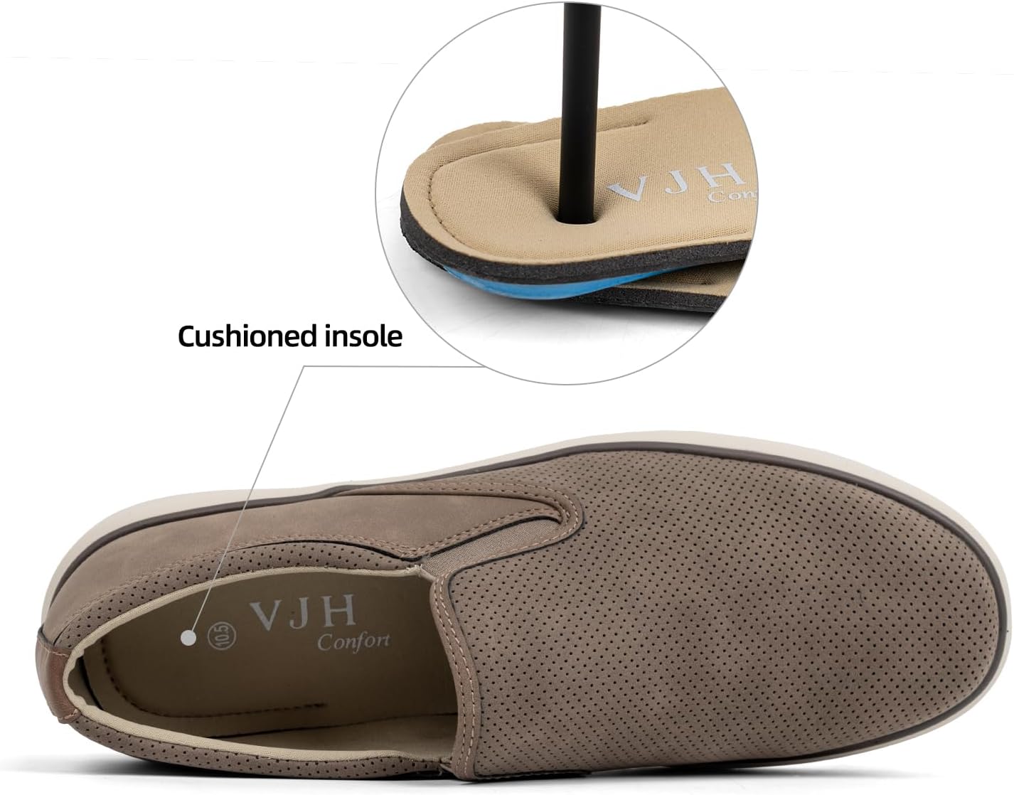 VJH confort Men's Slip-on Loafers Sneakers Mesh Breathable Elastic Casual Comfortable Fashion Work Shoes - Image 4