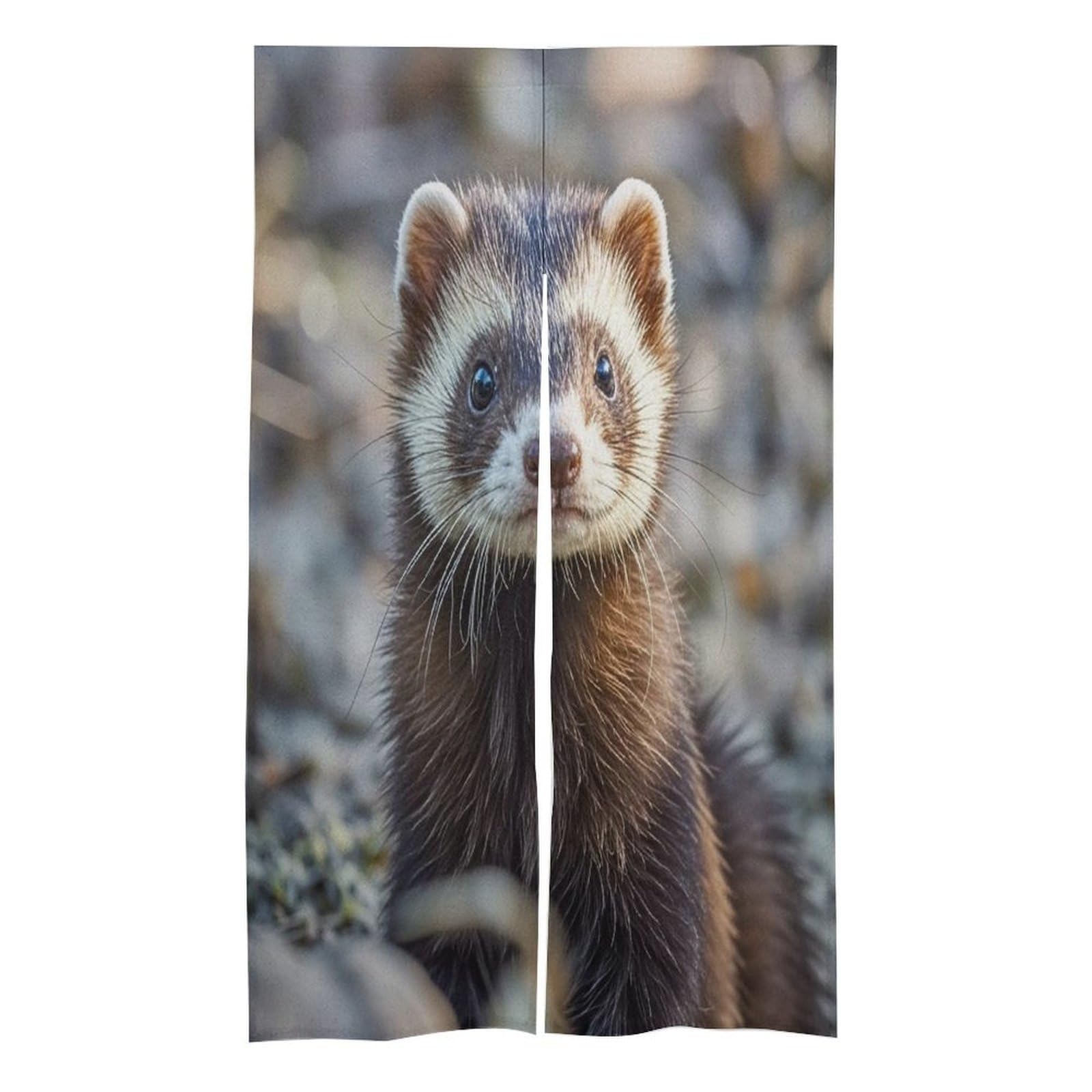 FekiLoot Hairy Ferret Door Curtain Splice Japanese Style Theme Blackout Doors Cover Hemp Door Tapestry Temperature Protection Barrier Doors Screen for Various Rooms 17W X 57L Inch