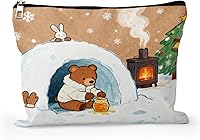 Vista 23 de Cafl Bolsa de maquillaje Bolsa de cosméticos Bolsa de maquillaje de viaje con cremallera, Flores de acuarela115