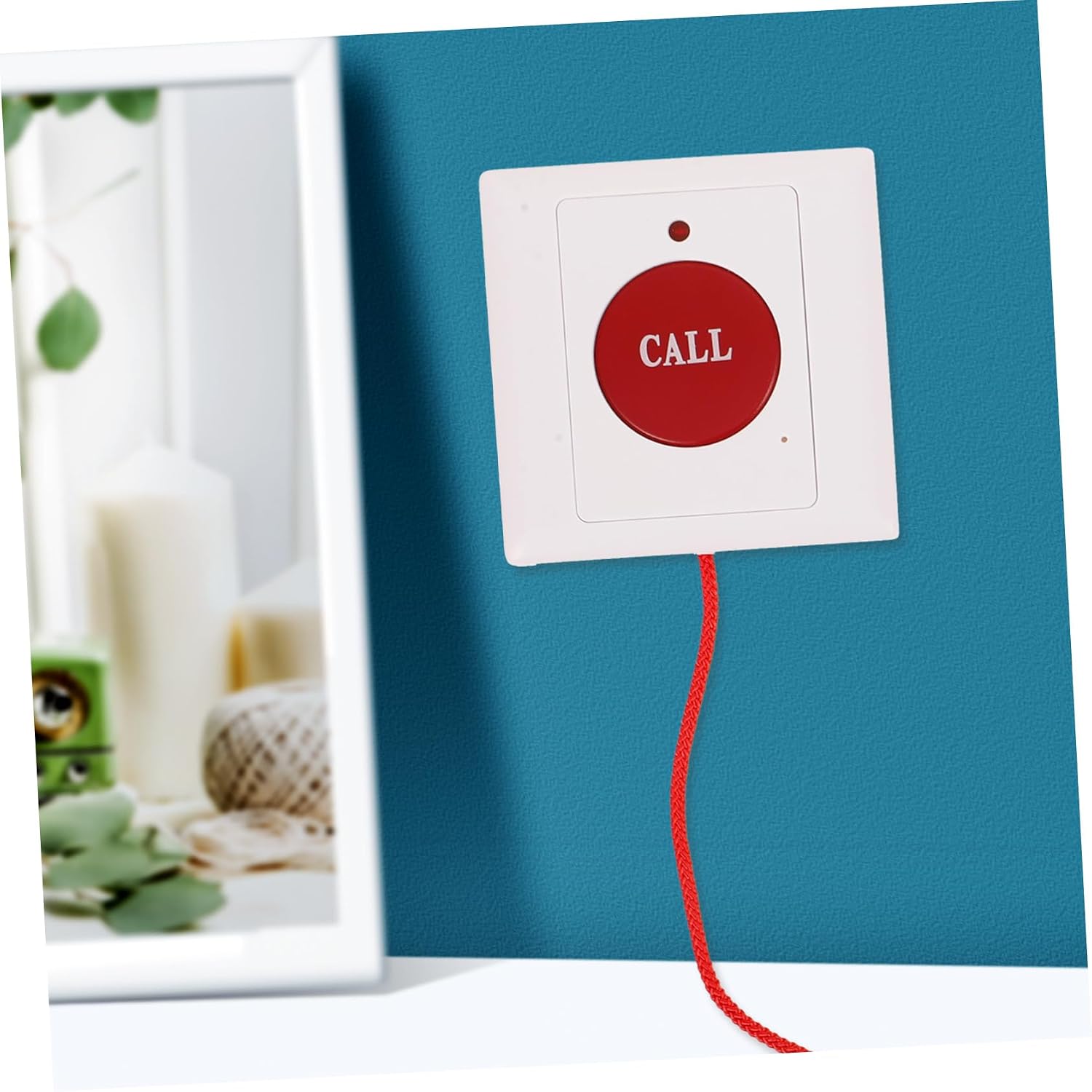 Holibanna Emergency Alert Pull Rope Sos Alarm for Seniors Hearing Impaired Wall-Mounted Call Button Easy Installation