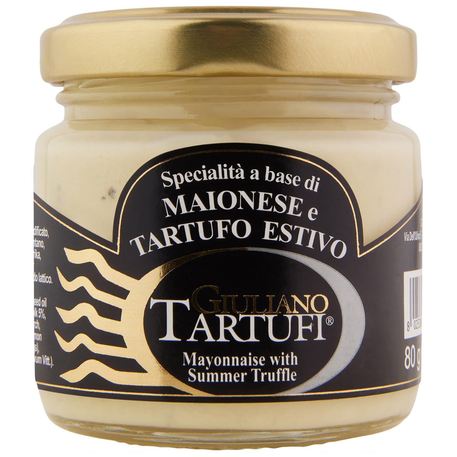 Giuliano Tartufi Specialità a base di Maionese e Tartufo Estivo Mayonnaise mit Sommertrüffel Italien inkl. FeinWert E-Book (12 x 80g)