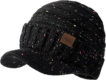 Clothirily Winter Hats for Women, Warm Stylish Knit Beanie Hat with Visor