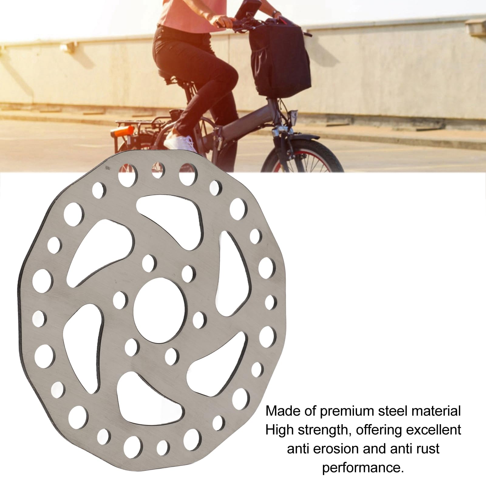 Bike Disc Brake Rotor, 100mm Steel 6 Hole Bike Disc Brake Replacement Parts Ultra light Floating Disc Rotor for Mountain Bike Road Bike Accessories