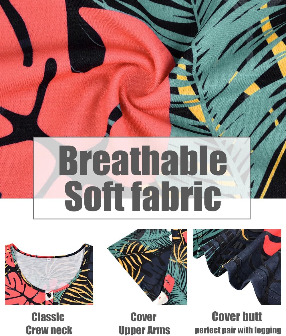 CARCOS Plus Size Tops for Women Button Up Henley Shirts Short Sleeve Summer T-Shirts V/Crewneck Casual Trendy Tunics XL-5XL - Image 5