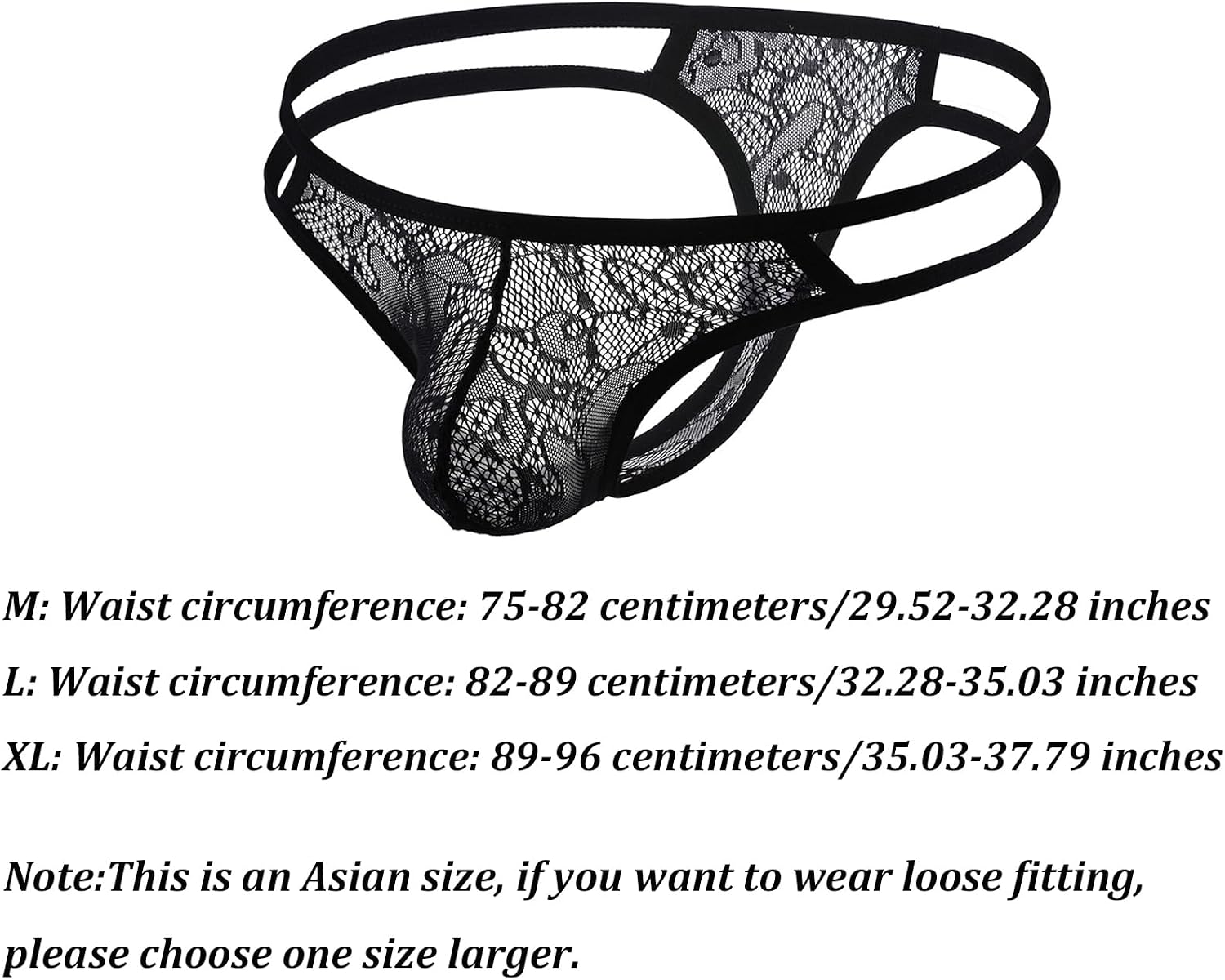 Men's Lace Thong Underwear With Support Pouch G-String Thong Underwear Sissy Gay Bikini Briefs