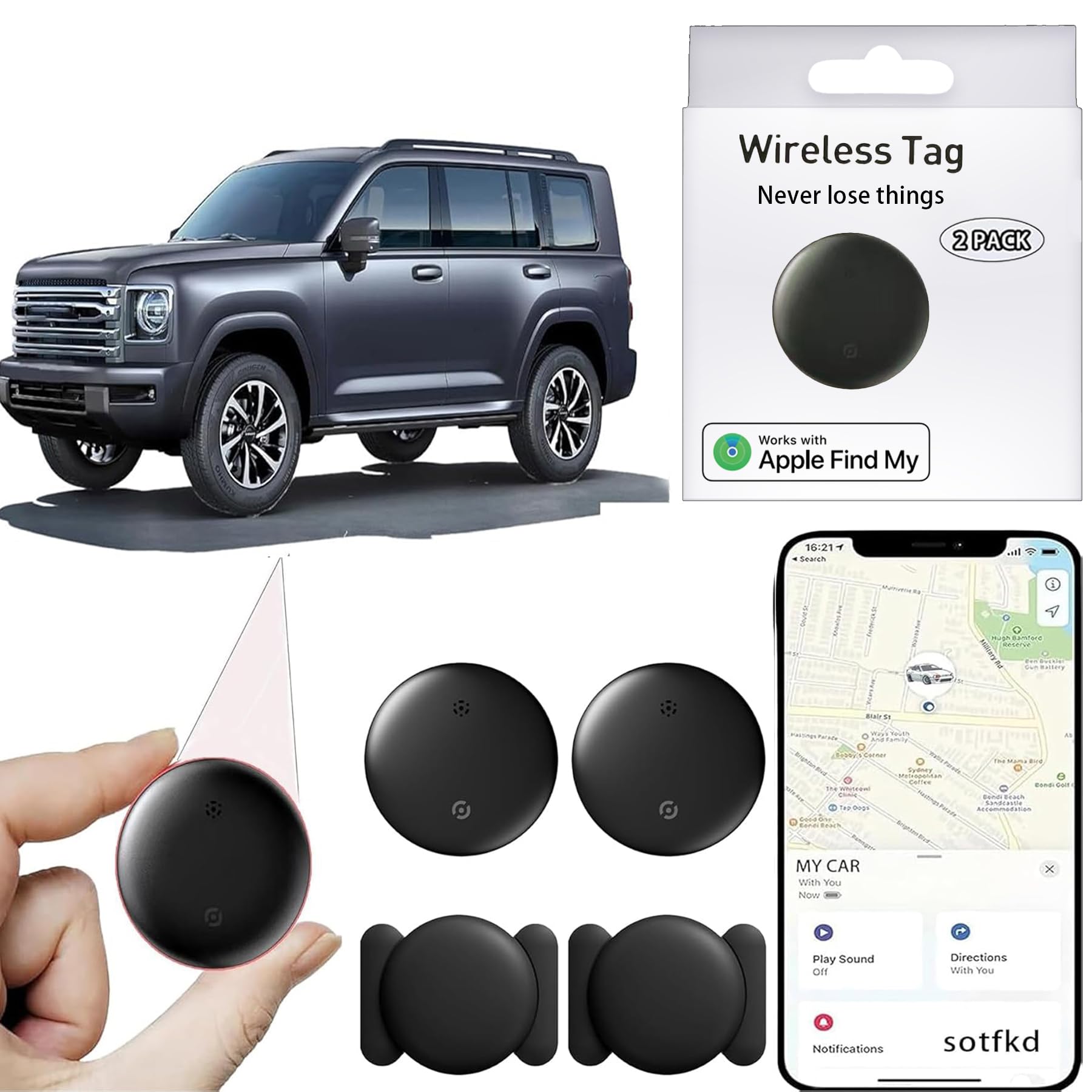 2 Pack GPS Tracker for Vehicles,Tracker Device for Vehicles,Tracking Devices for Cars Hidden,Car GPS Tracker (Only iOS) | No Monthly Fee | Magnetic Shell | Waterproof | Works with Apple Find My-image-19