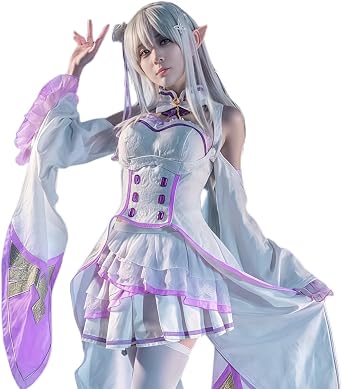 ReZero Starting Life in Another World Cosplay Costume Deluxe Rem Ram Emilia Cosplay Costume for Adult Women Men