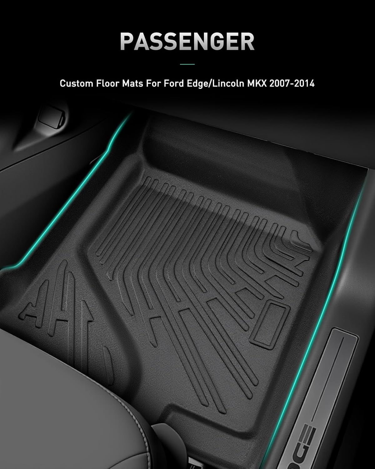 Car Floor Mats for Ford Edge: 2007-2014 & for Lincoln MKX 2007-2015 Cargo Liner, All Weather Car Accessories Rubber Carpet Custom Fit for Edge MKX 2007 2008 2009 2010 2011 2012 2013 2014 (Black 4PCS)