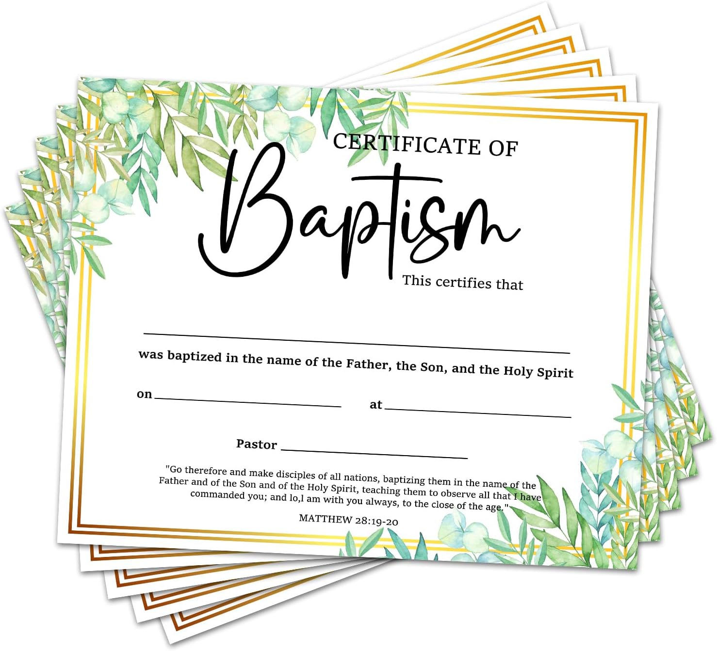 25 Baptism Certificates for Church Baby Dedication