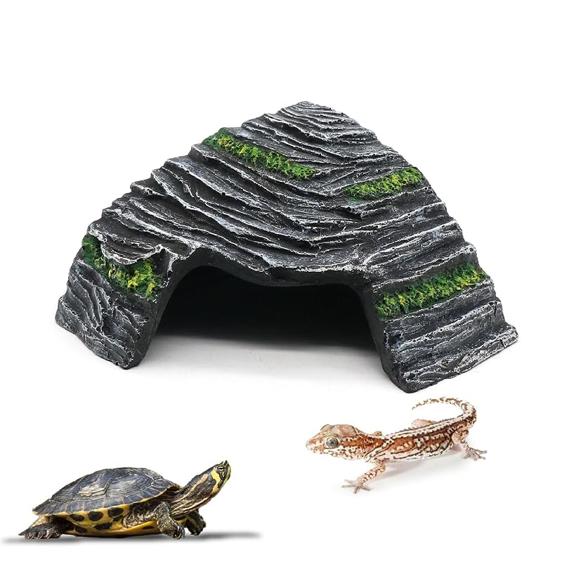 Esconderijo para Répteis em Resina relaqcc para Terrário e Aquário Pequeno – 11,94 x 11,43 x 6,6 cm