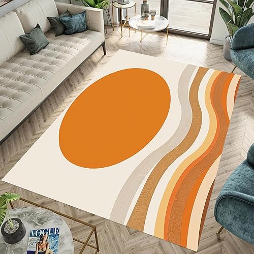 Miniatura 1 de TEBUTI Alfombra antideslizante de arte abstracto de mármol para sala de estar, dormitorio, comedor y cocina