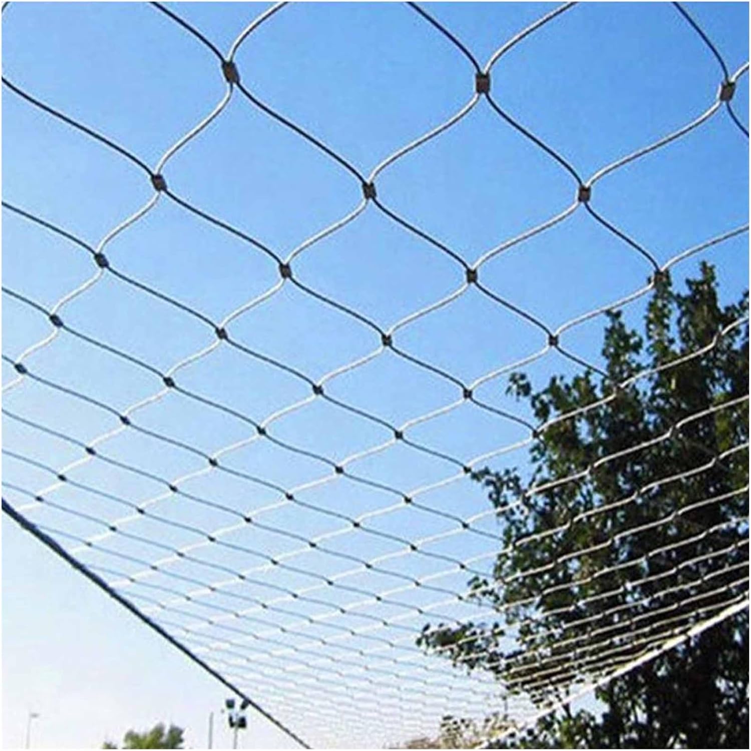 Stainless Steel Wire Rope Mesh, 10cm/2mm Safety Barrier Fencing, 2.5x3m Fall Protection Netting for Balcony, Railing, and Boundary Enclosure