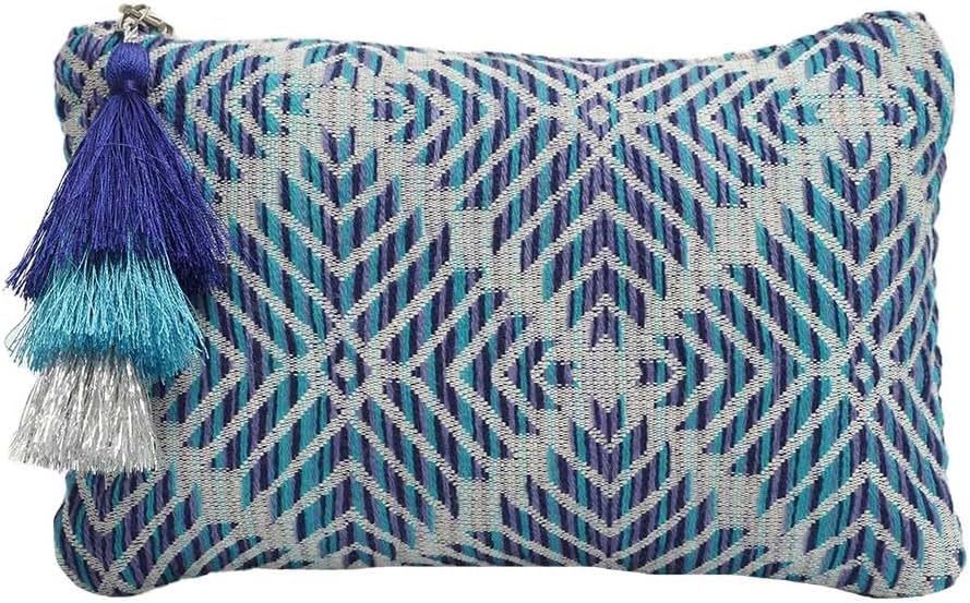 Indian Shelf Blue Cotton Embroidered Beaded Ladies Handbags | Handmade Boho Ethnic Clutches | Stylish Sling Bag for Women | Party Handbags | Girls Artisan Cotton Handmade Decorative Purse