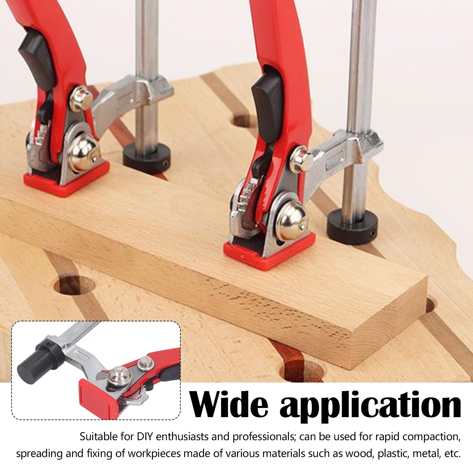 Dispositivo De Sujeción De 16 mm, 2 Piezas ø16 Dispositivo De Sujeción Para Mesa De Soldadura, Liberación Rápida Con Capacidad De 160 mm Y Profundidad De Garganta De 60 mm Para Amolar, Cortar