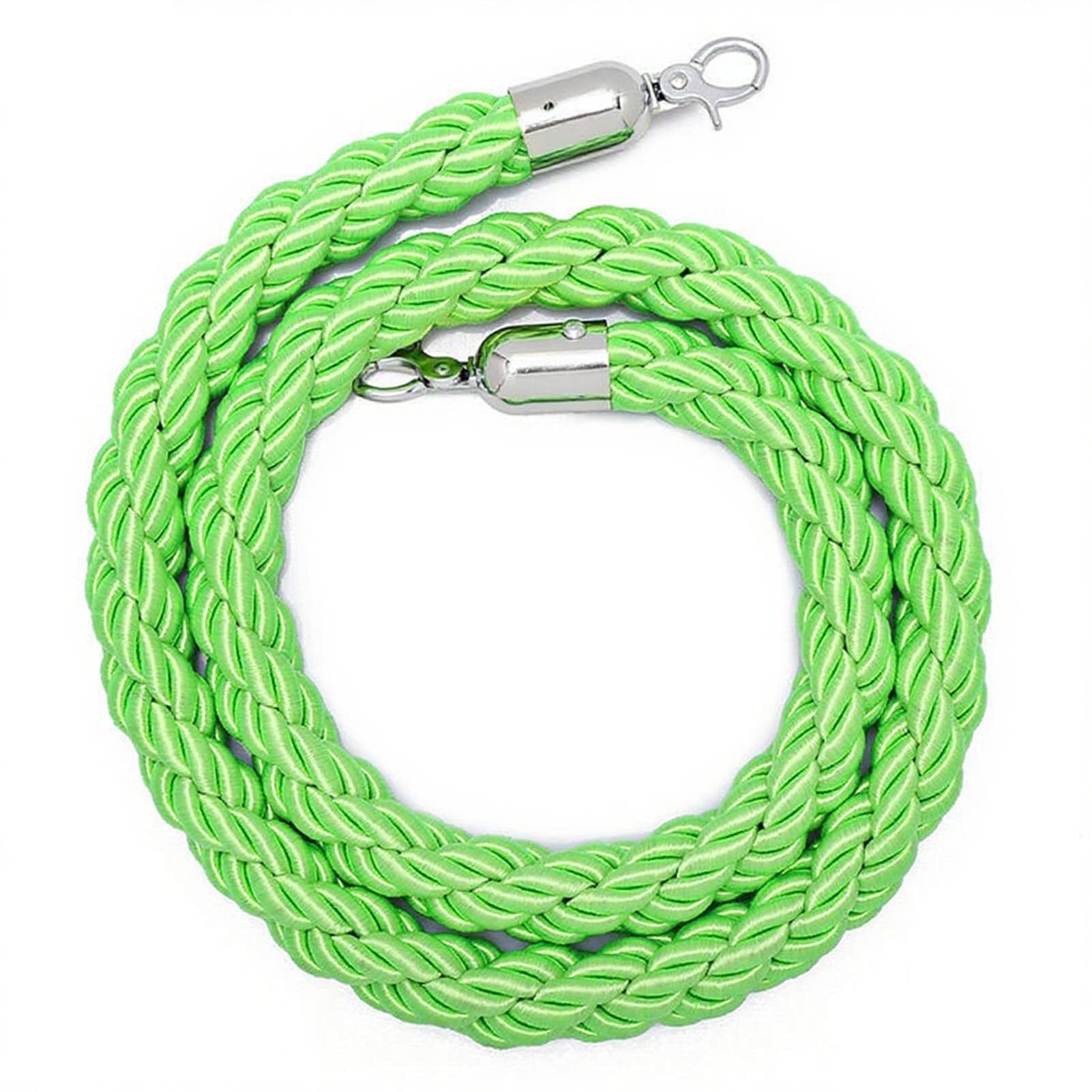 Cola de seguridad con gancho chapado en plata, color verde menta para entradas de eventos, bodas, cines, hoteles y control de multitudes